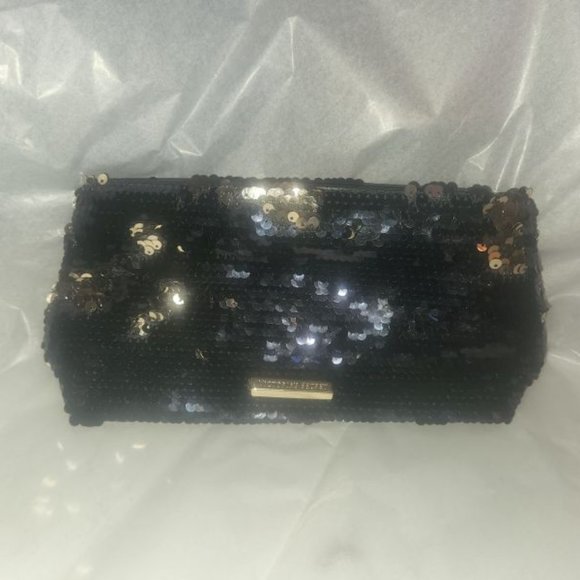 Victoria's Secret Beautiful Black & Silver sequined clutch bag LOWERED PRICE - Picture 2 of 11